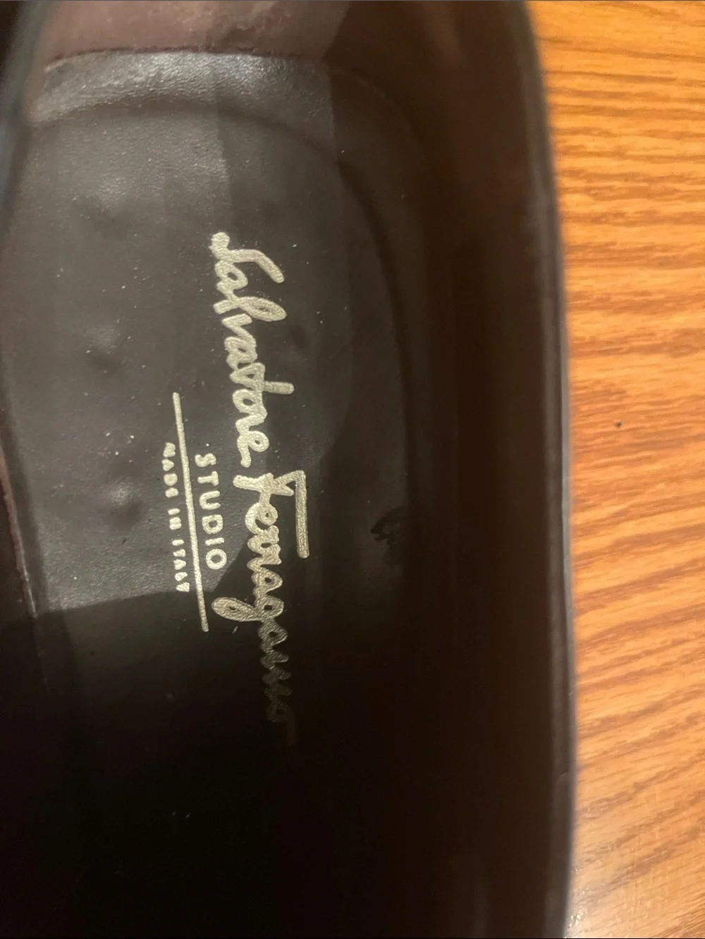 Salvatore Ferragamo Black Leather Lace-Up Oxfords